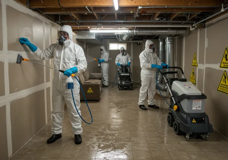 Basement Moisture Removal and Structural Drying process in West York, PA